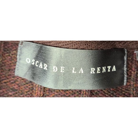 Oscar De La Renta Long Sleeve Quarter Zip Brown Pullover Sweater Men's Medium - Picture 12 of 15